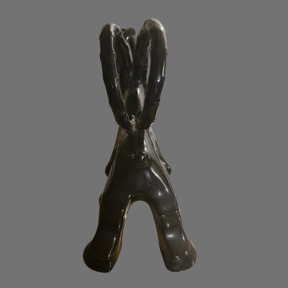 Vtg Royal Haeger Mid Century Modern Black Gloss Ceramic Ibex Ram bookend MCM set - Picture 10 of 11